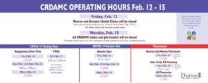 CRDAMC Presidents Day hours