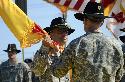 Maj. Gen. Anthony Ierardi, commanding general of the 1st Cavalry Division, receives the division’s colors from Lt. Gen. Donald Campbell, commanding general of Fort Hood and III Corps, during the First Team’s change of command ceremony June 14, on Cooper Field.